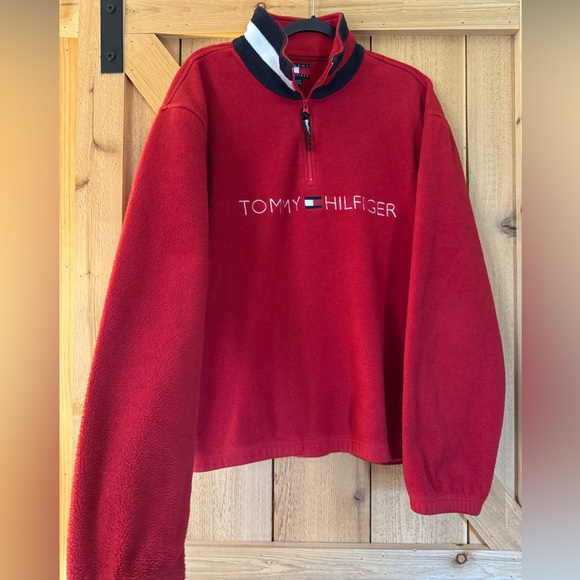 Tommy Hilfiger Other - Vintage Tommy Hilfiger Red Zip-Up Sweater